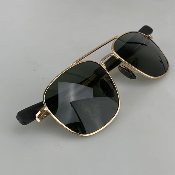 Sungait Sunglasses mod. A285 Gold Aviator Shades Green Lenses Polarized - Picture 11 of 11